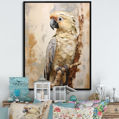 Perroquet beige à plumes élégantes I