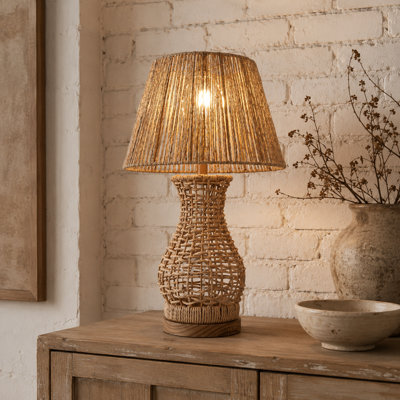 Lampe de table en rotin 23,6 po de hauteur