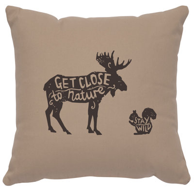 Wooded River Image Pillow - Close to Nature - Cotton Alabaster