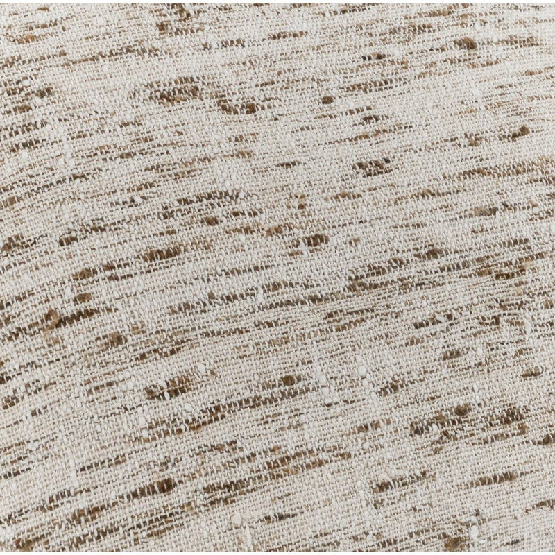 Tali Cream and Brown Cotton Linen Square Throw Pillow