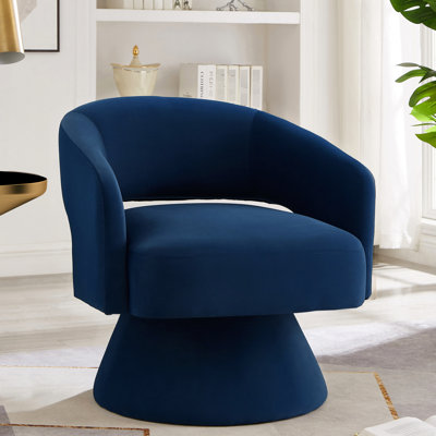 Chaise pivotante en velours bleu marine à 360 degrés, conception intérieure moderne pour le salon, fauteuil rotatif en velours, décor décoratif