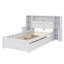 Lit de rangement en bois, tête de lit bibliothèque agrandie, six tiroirs-99382936