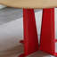 Solid wood dining table with red legs-71688167