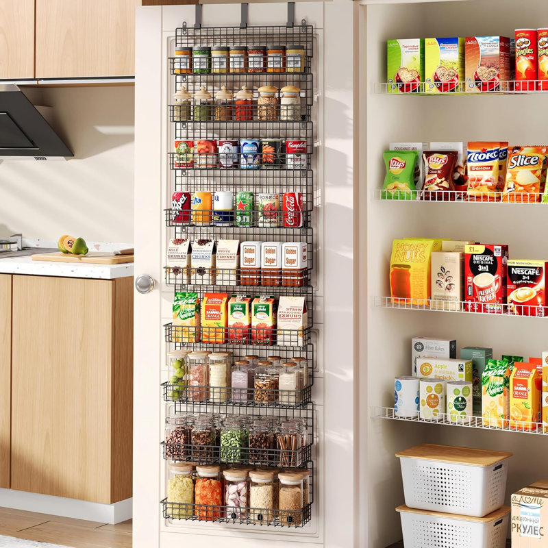  9-tier Spice Rack Organizer With Door Hook, Wall Mount, And Extra Large Capacity For Pantry Door – Stylish Black Design For Effortless Organization, Ultimate Kitchen Storage Solution