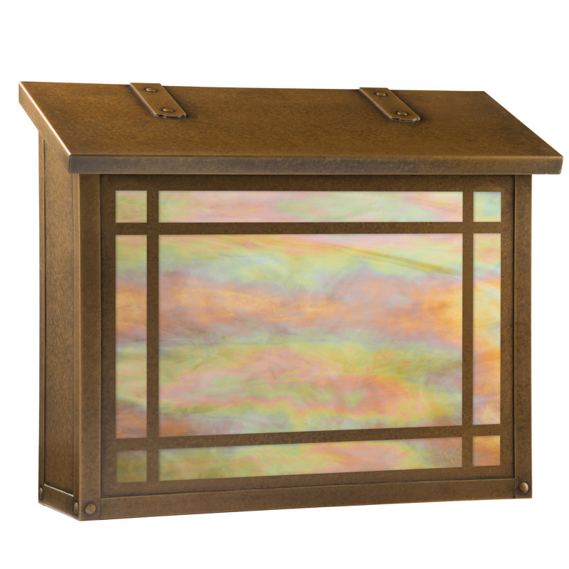 Summit Brass Wall Mounted Mailbox, New Verde, Gold Iridescent