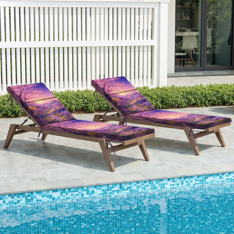  Coussin de patio pour l'extérieur 3 po Cherry Blossom Fantasy Garden Landscape Mauve Twilight Sky