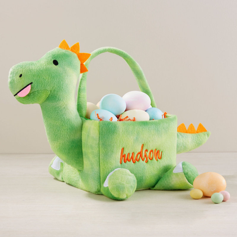 Panier dinosaure en peluche brodé, Oui