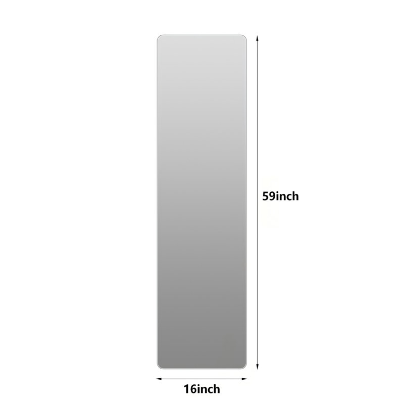 Rectangular Full Length Wall Mirror With Shatter-Resistant Backing
