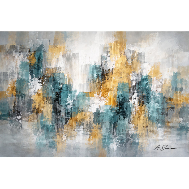 Toile tendue Golden Skyline, L 24 po x H 16 po x P 1,5 po