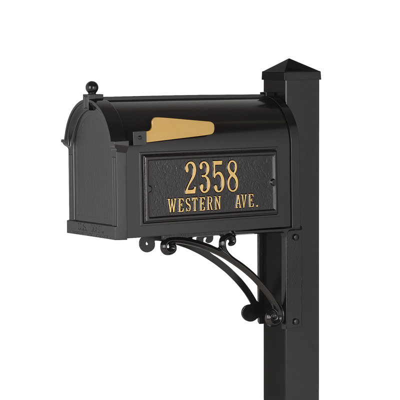 Superior Post Mounted Mailbox, Yes, Black