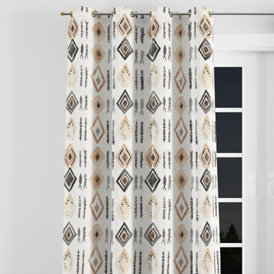 Moroccan Curtains for bedroom - Classic Boho Bahij Velvet Grommet Curtain - 1 Panel