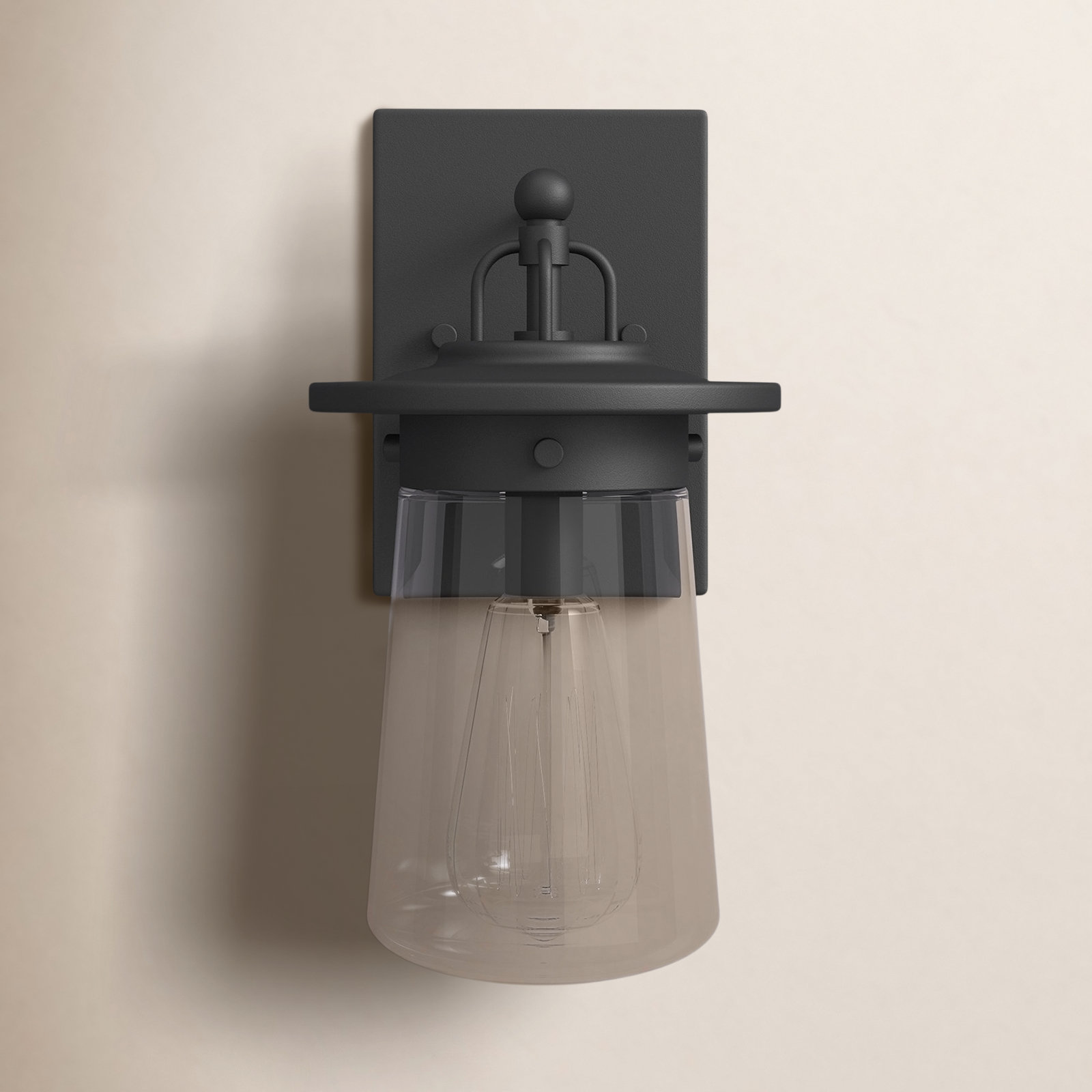 Mansoor Aluminum Wall Light, Black, 11.63" H x 6" W x 6" D