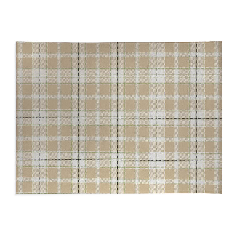 Tapis de bureau Billy Tartan, L 7 pi x L 5 pi, Tanné