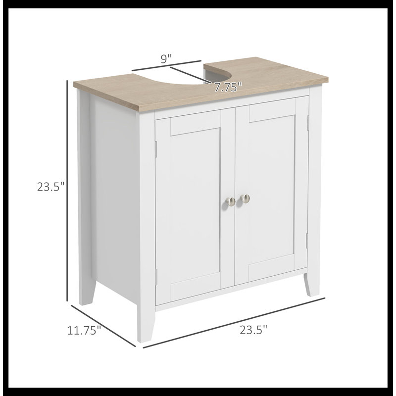 Armoire de rangement sur pied, sous-lavabo, meuble-lavabo de salle de bain kleankin