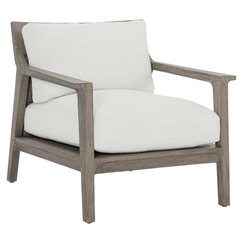Ibiza Outdoor Teak Lounge Chair, White Vinyl 6503-000