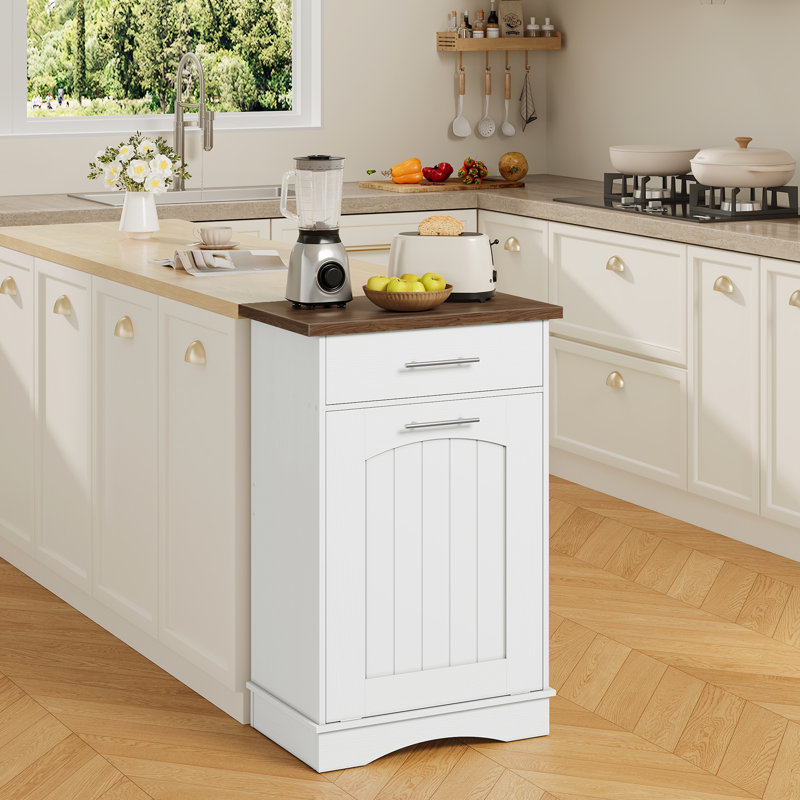 Armoire à ordures inclinable avec tiroir 10 gallons (sans poubelle)