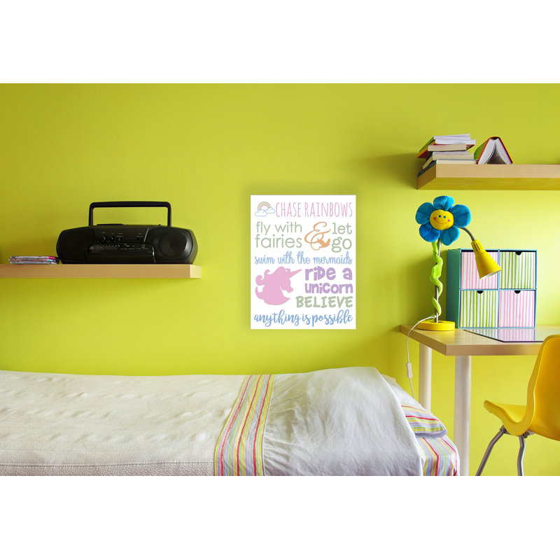 « chase rainbows pensons », impression, H 19 po x l 13 po, Plaque murale