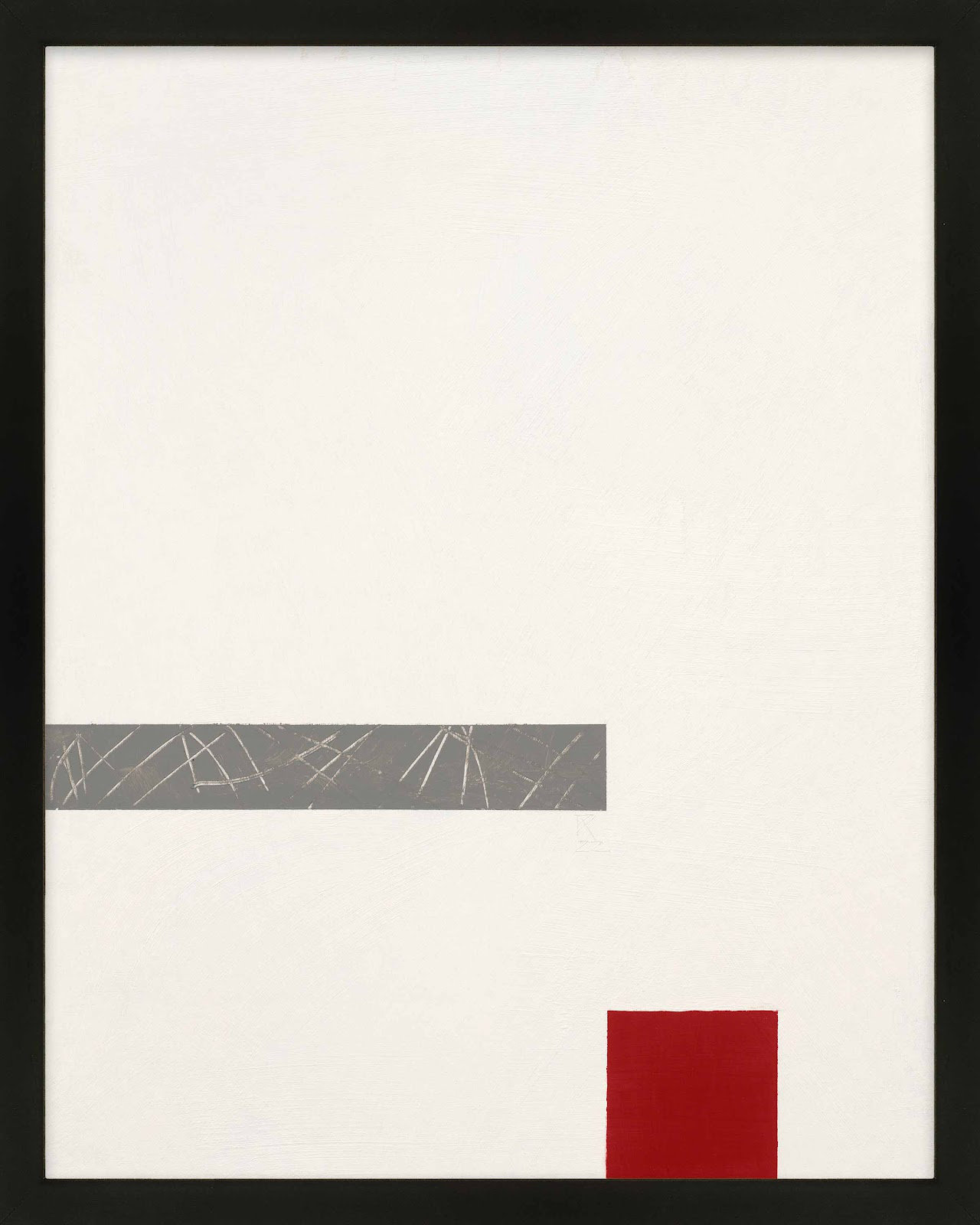 Tempo With Red 3 by Robert Kamnatnik, Black Framed Paper, 30" H x 24" W x 1.25" D