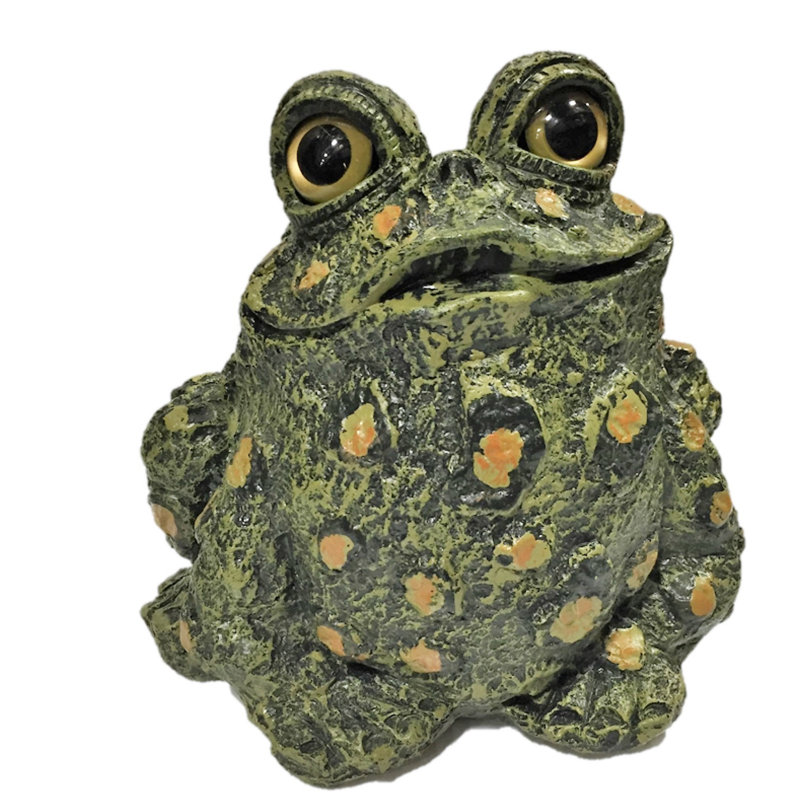 Statue de jardin fantaisiste crapaud «Stretch», H 9 po x l 9,75 po x P 6,75 po, Vert
