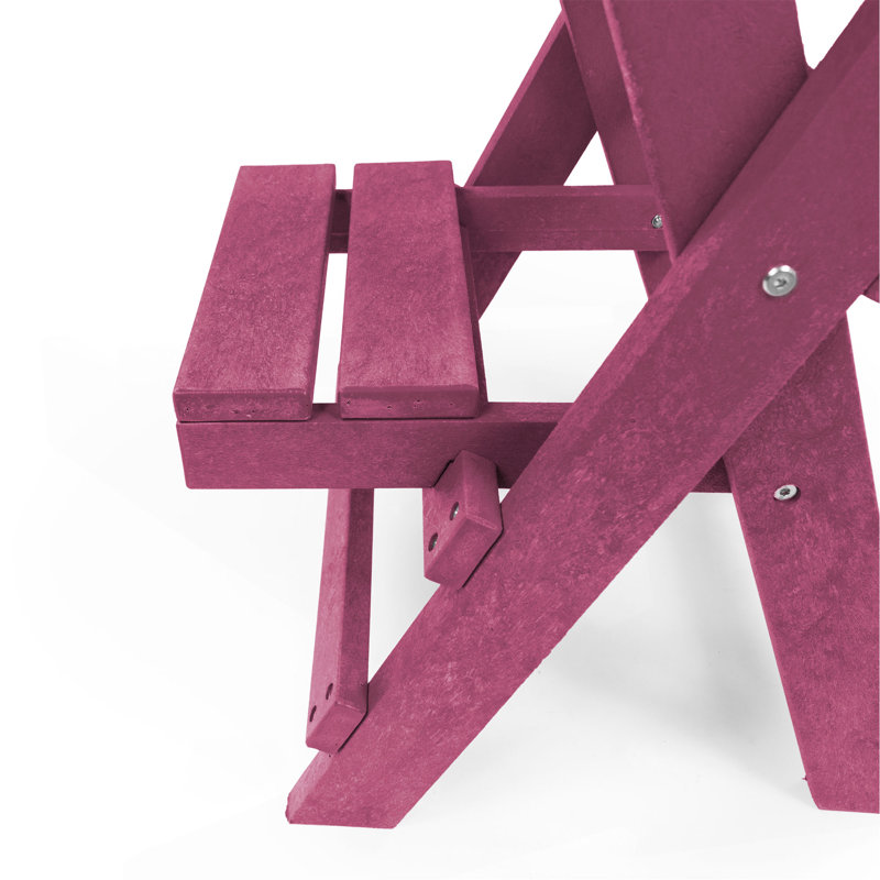 Tabouret de bar extérieur pliable en PEHD recyclé toutes saisons Harbour Point, Bourgogne