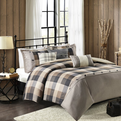 6 Piece Herringbone Duvet Cover In Bold And Inviting Buffalo Plaid With Pattern Inside Ties