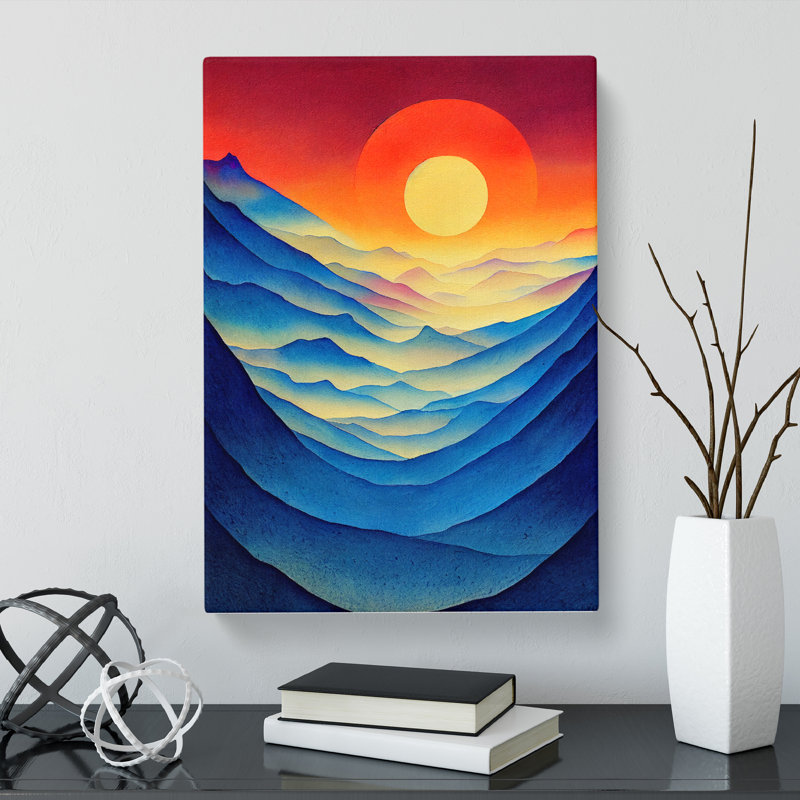 CAN-V0523-2791X Watercolour Sun Vol.2 - Wrapped Canvas Print, 76cm H x 50cm W x 3cm D