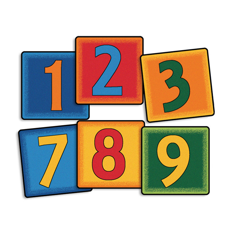 Simple Numbers Individual Squares Seating Tufted Multi Colour Area Rug