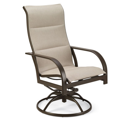 Key West Padded Sling Ultra High Back Swivel Rocker Dining Chair