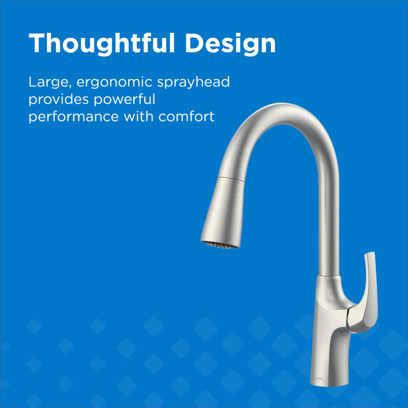Pilsen Single Handle Pull Down Sprayer Kitchen Faucet with Deck Plate with Soap Dispenser, Stainless steel