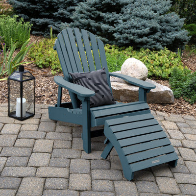 Anette Outdoor Adirondack Chair With Ottoman
