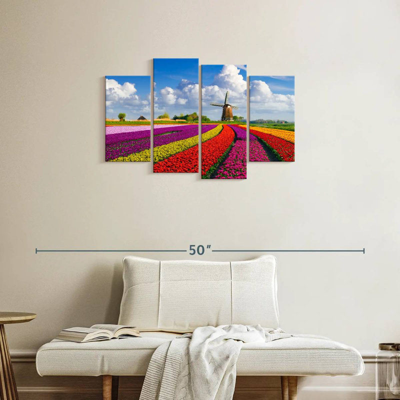 Rangées de tulipes multicolores Alvord, H 22 po x l 36 po