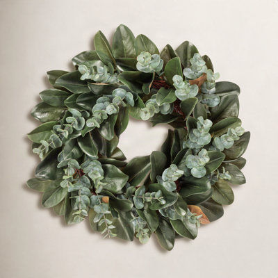 26" Southern Magnolia and Eucalyptus Wreath