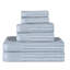Ruvins Cotton Highly Absorbent 6-Piece Solid and Checkered Border Towel Set-1590849667