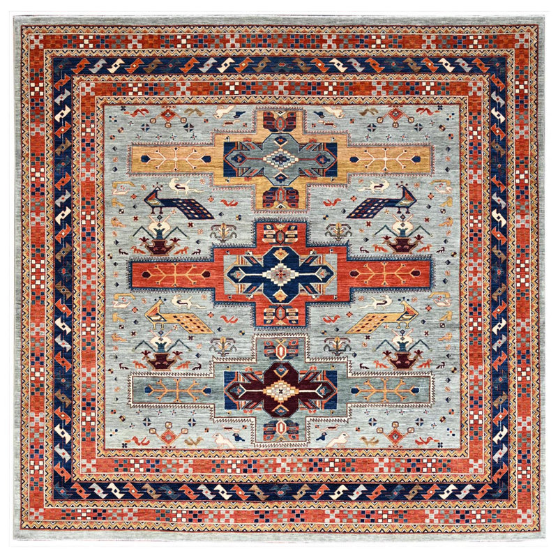 Tapis unique gris de 10 pi x 10 pi Audery