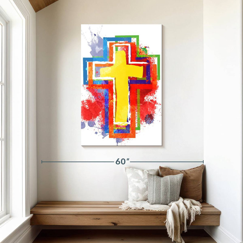 Adella Multicolor Cross, 45" H x 30" W