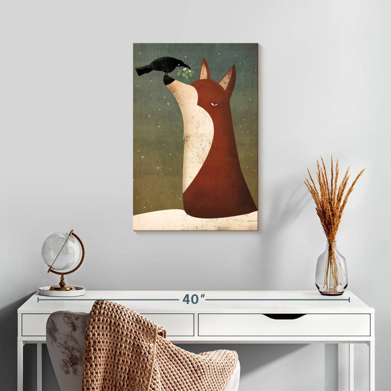 Brampt Fox And Mistletoe, 24" H x 16" W