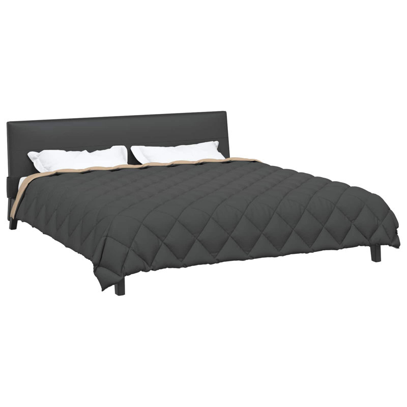  Winter Duvet Anthracite And Taupe   Microfiber, Double