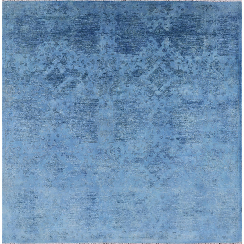 Tapis bleu abstrait Boothwyn, Carré 4 pi