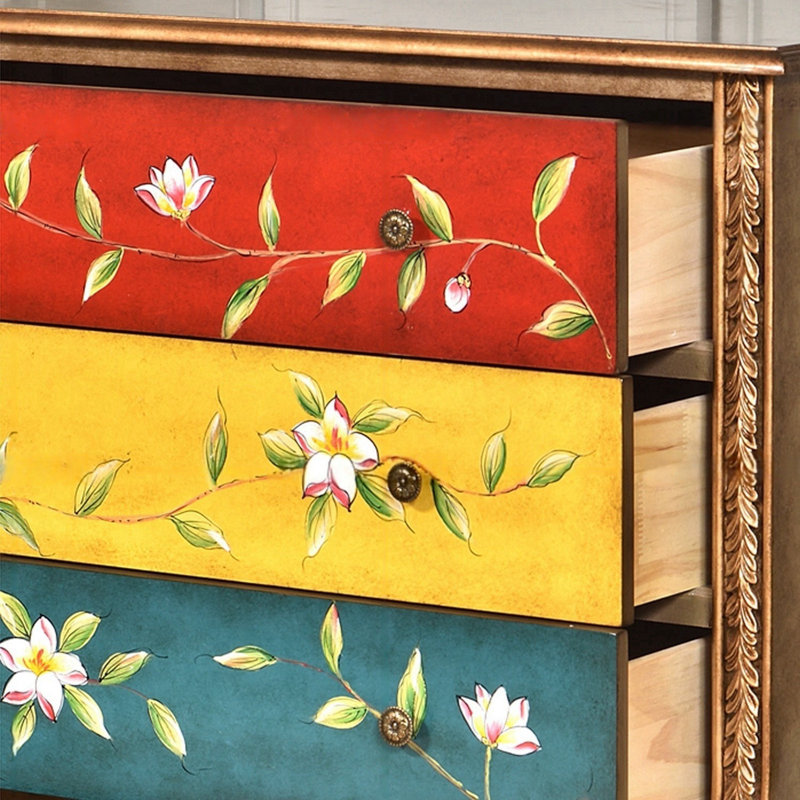 Hand-Painted 5-Drawer Accent Chest