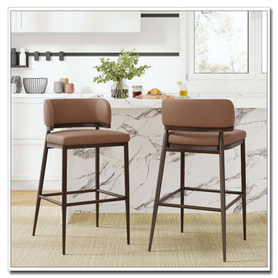 Metal Frame PU Leather Barstool