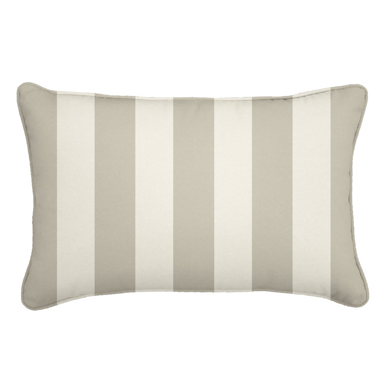 Striped Sunbrella® Reversible Throw Pillow, 13", 21", Cabana Classic Black Stripe Sunbrella®