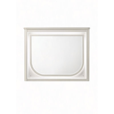 Laveda Pearl White Finish Mirror W/LED