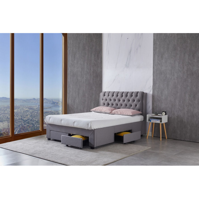Upholstered Drawers Bed