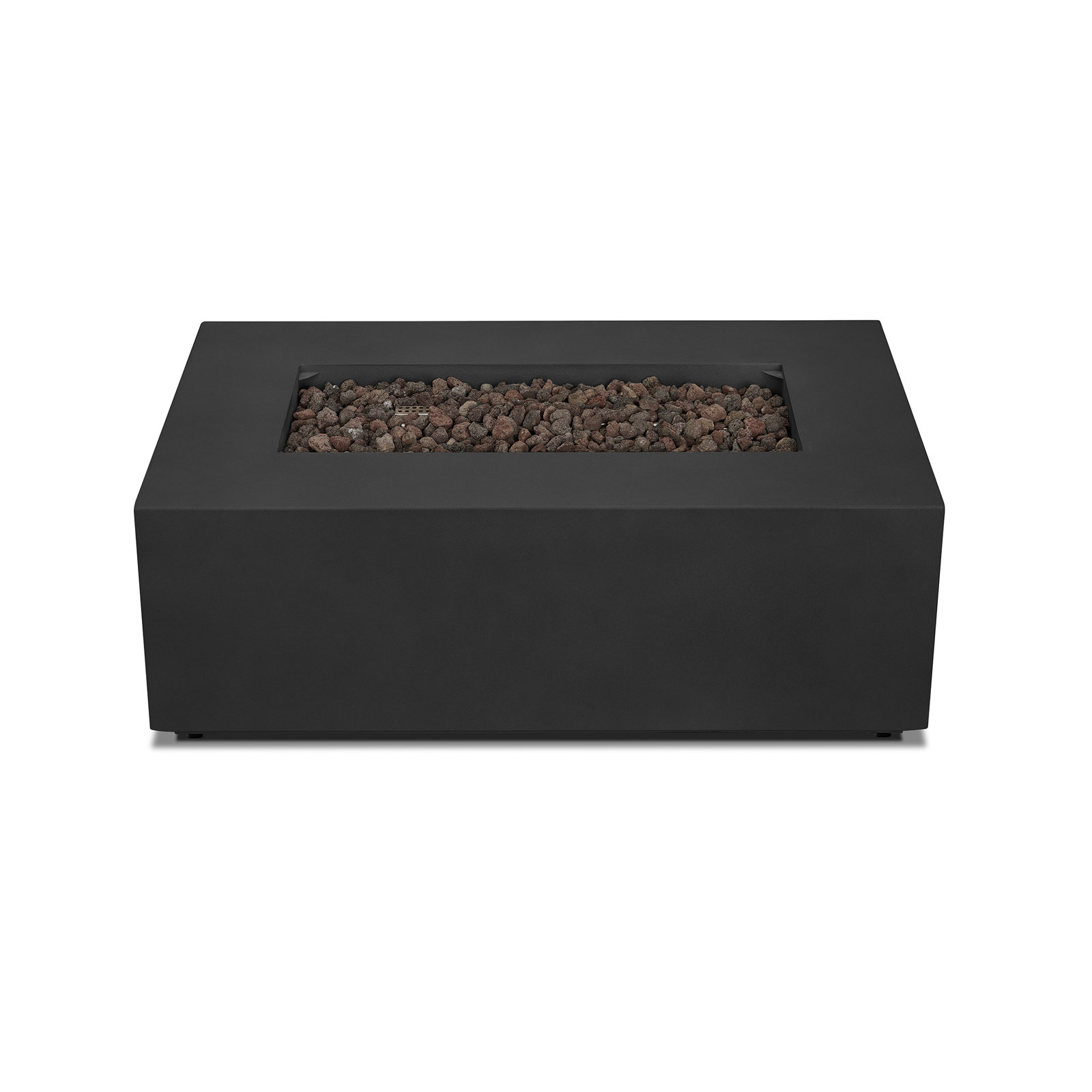 AEGEAN Propane / Natural Gas Outdoor Fire Pit Table, Black, 14.5" H x 41.75" W x 26" D