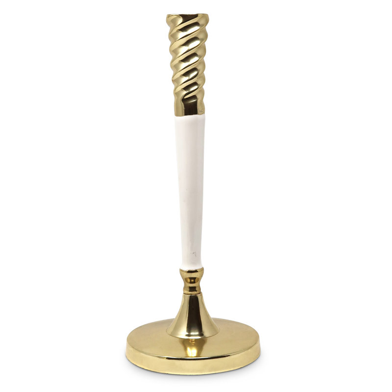 Metal Tabletop Candlestick, 27" H x 3" W x 3" D