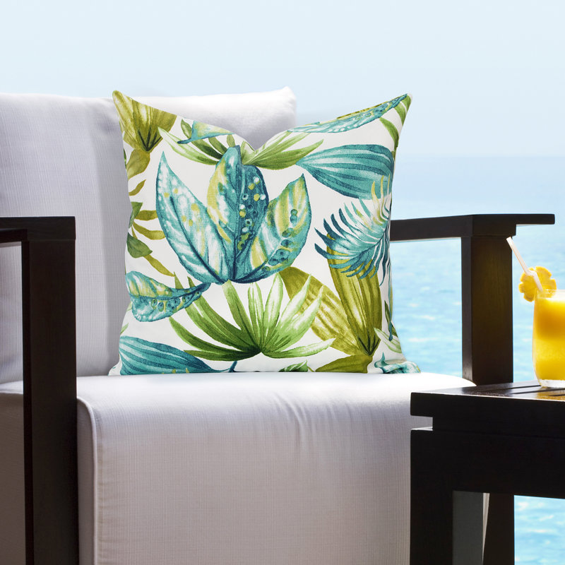 Floral Outdoor Throw Pillow, 20" H x 20" W x 6" D