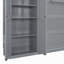 Grand lit escamotable mural avec armoires, gris