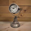 Silver Metal Crystal Tabletop Clock Numerical Design - Quartz Movement Freestanding Hand Finished Desk Mantel Home Decor