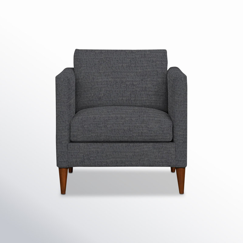 Clifford Upholstered Custom Armchair, Nomad Indigo Performance Chenille