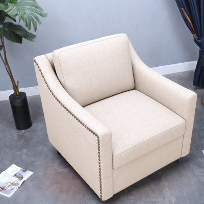 Fauteuils pivotants, fauteuil moderne en lin de coton pour la maison